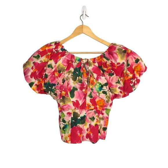 J. Crew Cecily Top Tie Back Floral Stretch Cotton NWT 4 - Picture 5 of 9